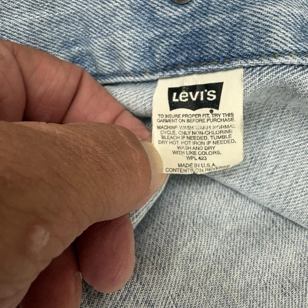 Levi's Denim Bomber Jacket Vintage Mens 2XL Blue Made In USA 70507-4834